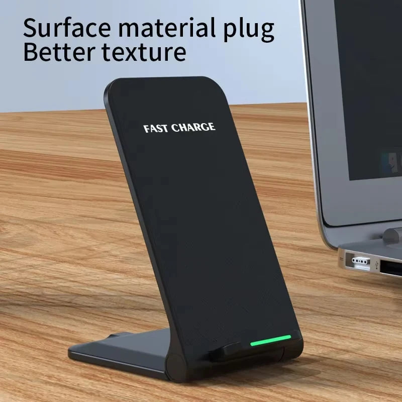 Wireless Charger Stand Pad For iPhone 17 16 15 14 13 12 Pro XR 8 X XS Max Samsung Xiaomi Induction Fast Charging Dock Station