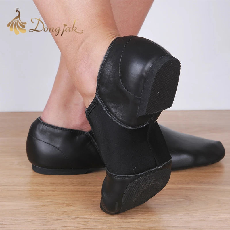 Genuine Leather Jazz Dance Shoes Tan Black Antiskid Sole ballet Shoes High Quality Adults Dance Sneakers For Girls Women