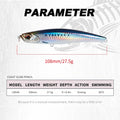 Hunthouse Shore Glide Sinking Pencil Fishing Lure 108mm | SAMAG