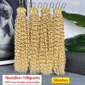 #613 Color Deep Curly Human Hair Extensions Brazilian Weaving 100% Unprocessed Raw Virgin Hair Deep Wave Weave Bundles Full Head