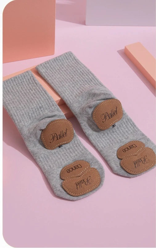 Blue Silicone Anti Slip Cotton Grip Socks Unisex Adult Kids Ballet Contemporary Chinese Dance Yoga Barre Floor Practice Socks