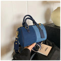 Patchwork Colorblock Mini Handbags For Women Denim Shoulder Cross Body Bags Casual Street Small Boston Bag 2025 Designer Purses