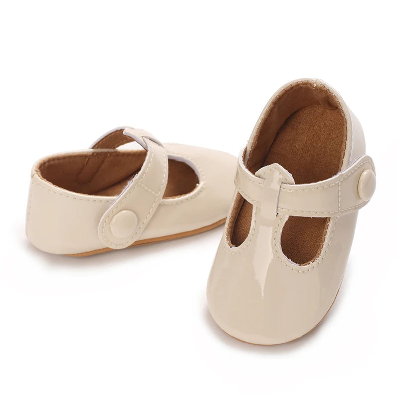 Spring and Autumn Baby Apricot Princess Shoes 0-12 Months Non-Slip Soft Sole Walking Shoes