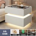 Modern Style Solid Wood Bedside Table with Wireless Charging Smart 2 Drawers Bedroom Nightstands with Lock 40/45/50cm