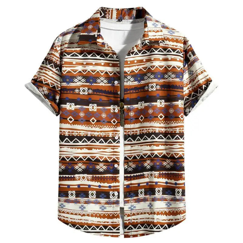 Summer Men's Social Casual Hawaiian Floral Short Sleeve | SAMAG