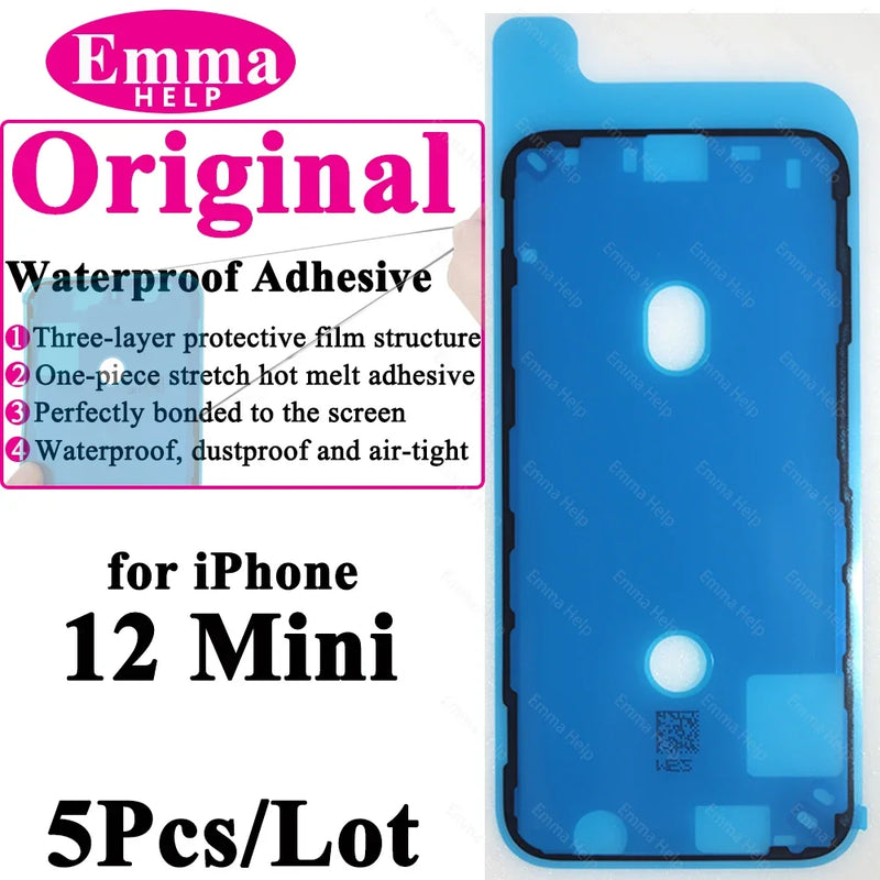 5Pcs Waterproof Sticker for iPhone 13 12 11 Pro Max 14Plus 3M Adhesive LCD Screen Frame Seal Repair Adhesive iphone Acccessories