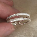 VENTFILLE 925 Sterling Silver Ring for Women Girl Gift Retro Open Trend Unique Design Geometric Asymmetric Jewelry Dropship