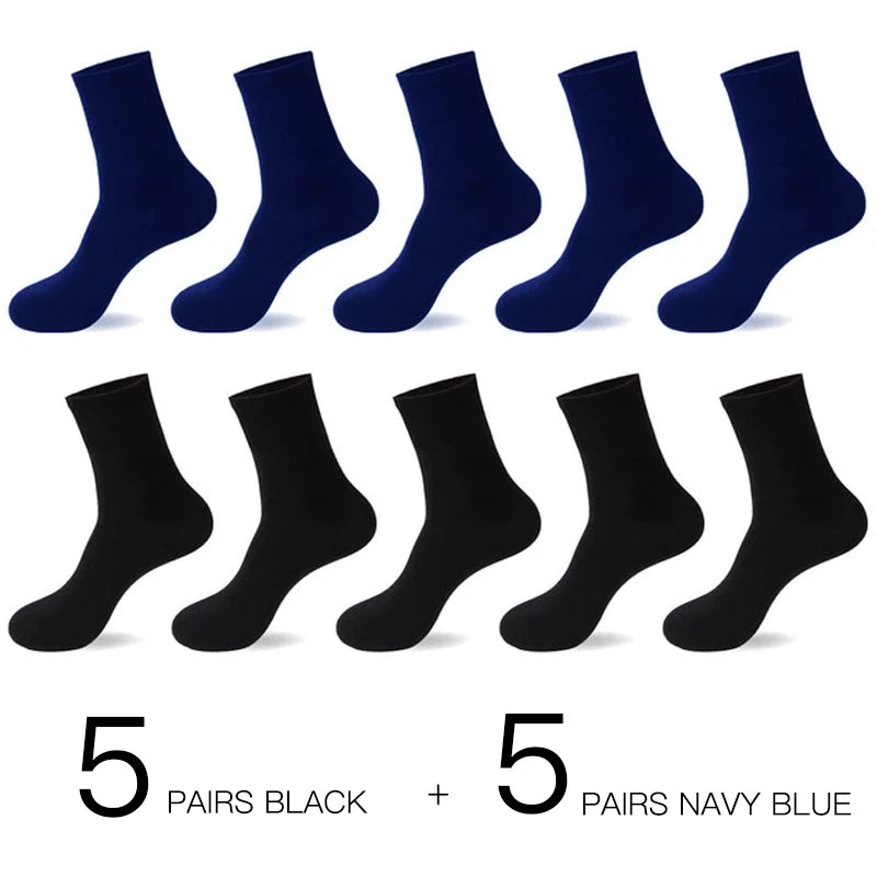 HSS 2023 Men's Cotton Socks New styles 10 Pairs / Lot Black Business Men Socks Breathable Spring Summer for Male US size(6.5-12)