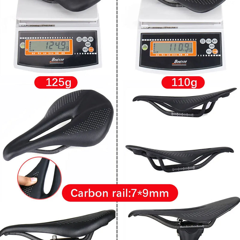 ELITA ONE MTB/Road Bike Saddle 240*143mm Carbon Fiber Super Light Leather 96g