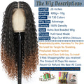 Boho Goddess Box Braid Wig with Baby Hair Lace Front Braided Wigs for Women Brown Hair Synthetic Blended Braids Wig Curly Hair