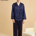 Fimtairah Real 19MM 100% Mulberry Silk Pajamas Men's Autumn  Hangzhou Solid Color heavy Silk Home Wear Men's