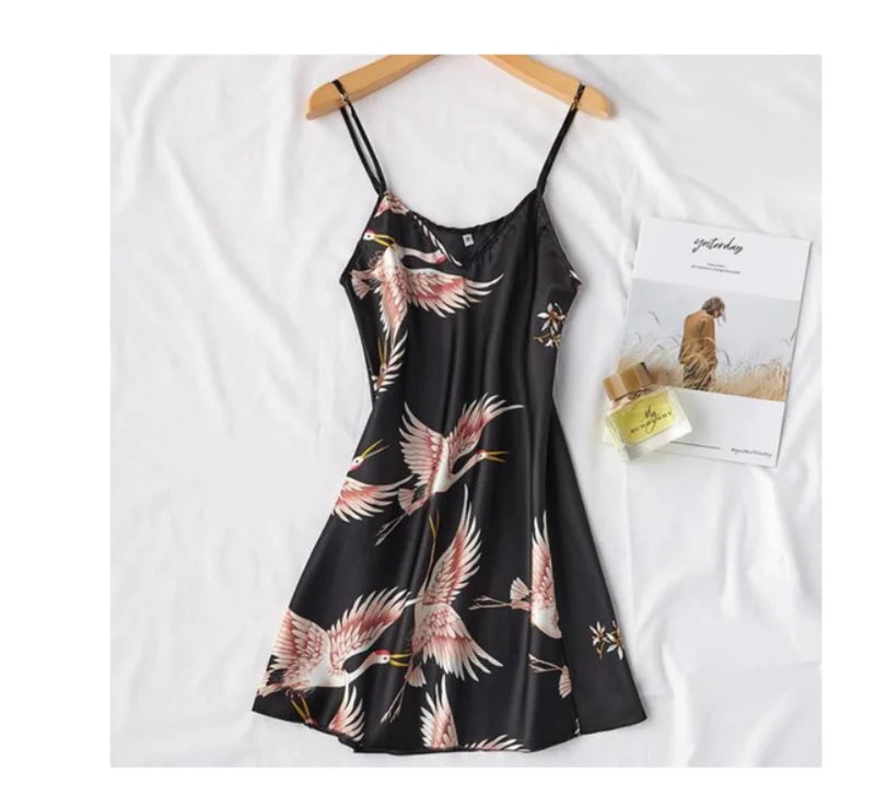 Sexy Nightwear Gown Set Women Pyjama V-Neck Pajamas Silky | SAMAG