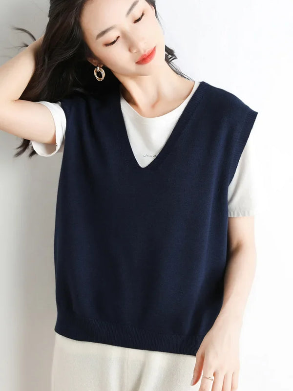 Sweater Vest Spring Autumn Warm Fashin Korean Soft Loose - View 8 | SAMAG
