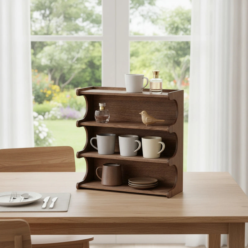 Mug Storage Shelf Elegant Cup Rack Desktop Double - Tier Coffee Display Space - Saving for Collectors - View 2 | SAMAG