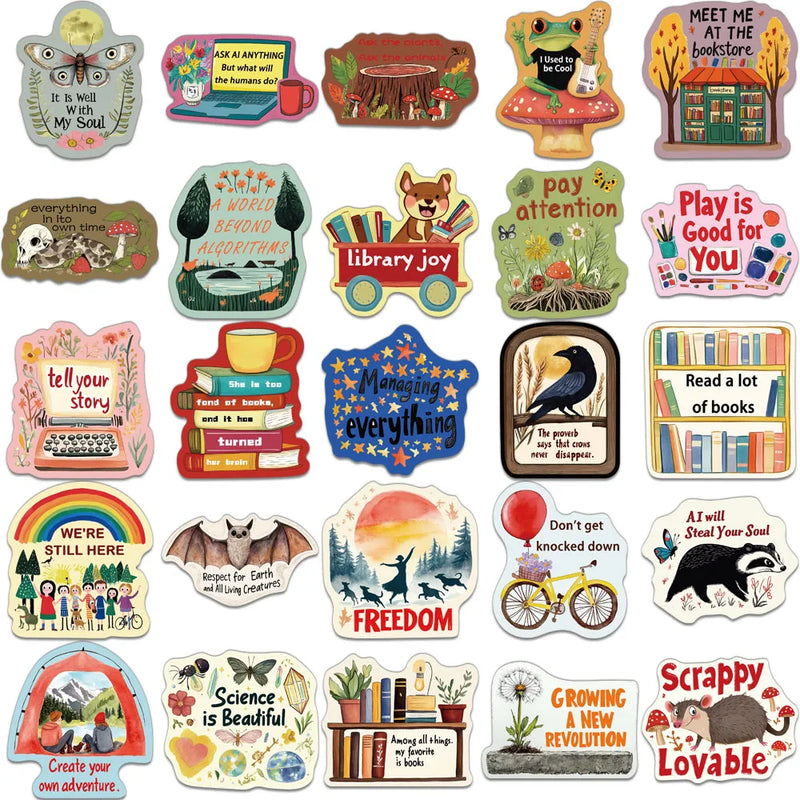 100PCS Creative Medieval Weird Abstract Inspirational Stickers, Handbooks, Decorative Notebooks, DIY Personalized Stickers
