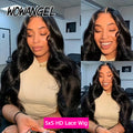 Wow Angel Glueless 250% Real HD Lace Closure Wigs 5X5 HD Closure Wig Wear & Go Body Wave Pre Plucked Human Hair Wigs For Women