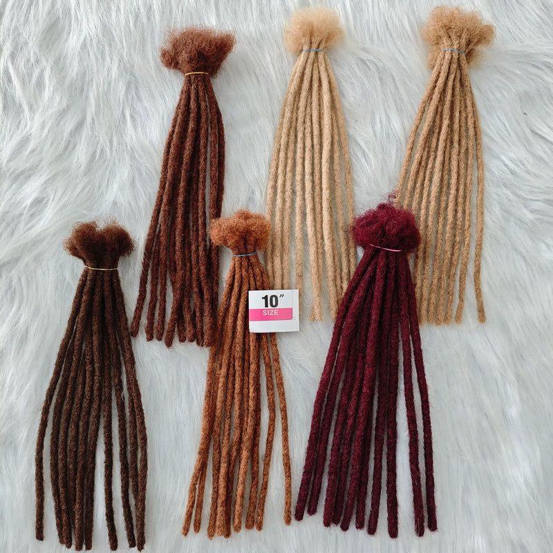 Dreadlocks Sister Locs Extensions Handmade Soft Crochet Brazilian Human Hair Braiding 10in Ombre Short Hair 10Strands/lot