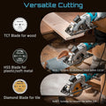 SEESII Mini Circular Saw 4.8A 4000RPM Corded Compact 4 - 1/2" with Laser 45° Bevel Cut and Dust extraction - View 5 | SAMAG