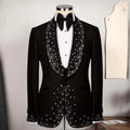 Suit For Man Black Tuxedo Set, Wedding Groom Suit, Two Piece Jewelry Ornament Tuxedo, Party For Men, Prom Men's Suit
