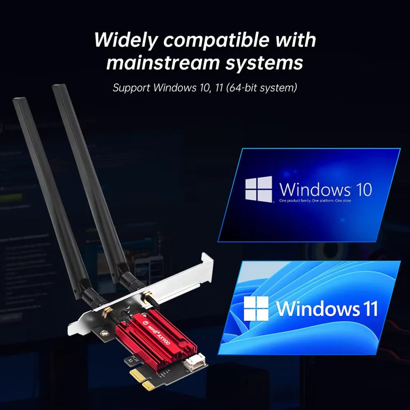 Fenvi AX900 WiFi 6 PCIe Wireless Adapter Dual Band 2.4G/5G Bluetooth 5.4 900Mbps Network Card for Desktop - Visuel 6 | SAMAG