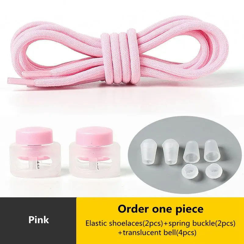 Spring Lock Shoelaces No Tie Shoe Laces Sneakers Round Elastic Shoelace Kid Adult Quick Without Ties Shoestrings Rubber Bands