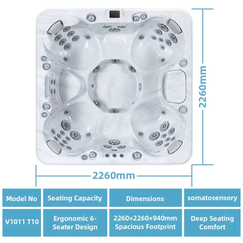 Commercial Hot Tub Spa Pool Outdoor Acrylic Jacuzzi with Massage Jets Suitable for Gardens Backyards and Patios