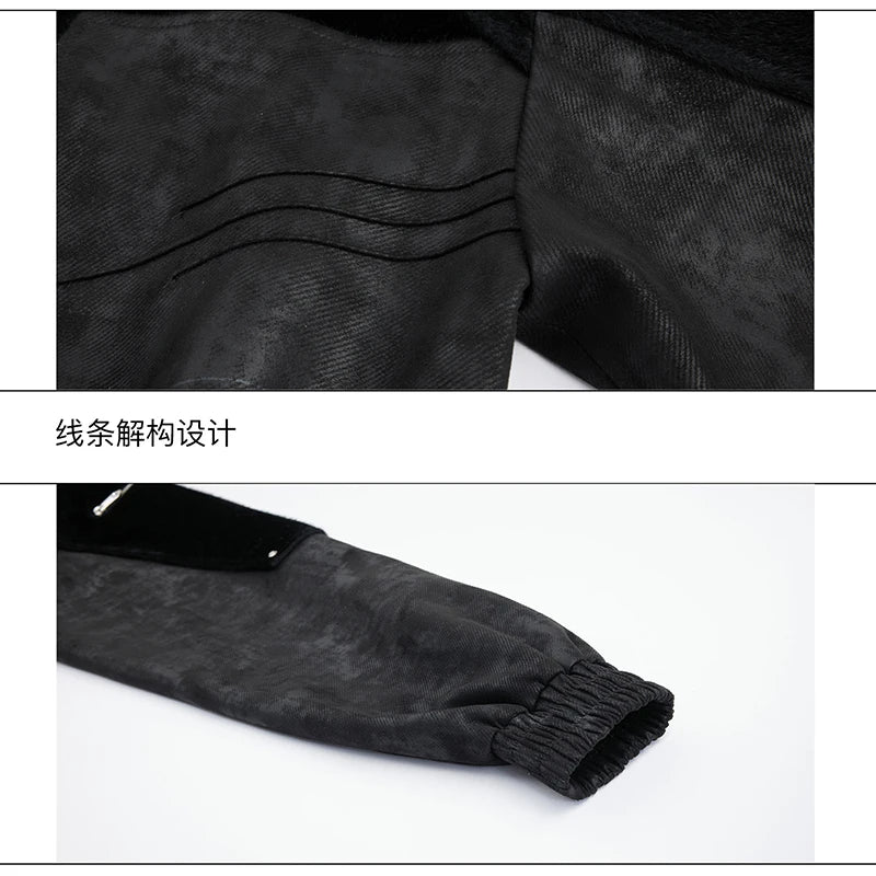 LUZHEN 2026 New Fashion Zipper Decorate Patchwork Design Hooded Coat Men Handsome Street High Quality Casual Male Jacket JY6106