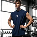 Summer men's casual wide-shoulder sleeveless vest, large-sized round-neck bird-eye fabric vest, outdoor breathable casual vest