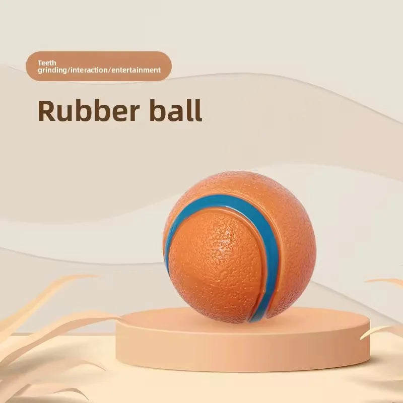 Durable Squeaky Dog Ball Toy Indestructible Chew Resistant Elastic Interactive Pet Toy For Teeth Cleaning Training