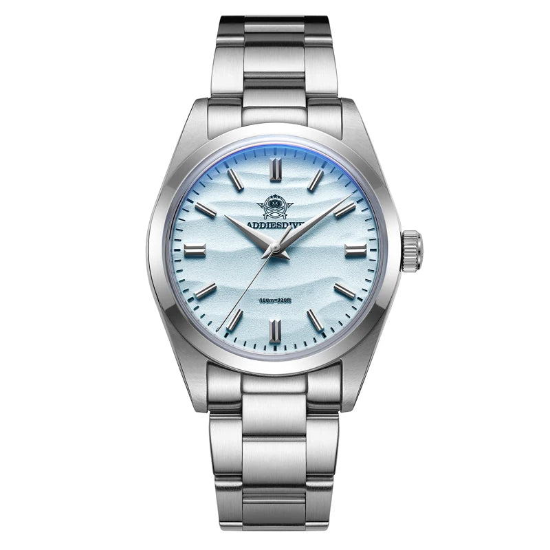 ADDIESDIVE 2026 Men's Quartz Watches Bubble Mirror Glass 100M Waterproof New 316L Stainless Steel Luxury Business Dress Watches
