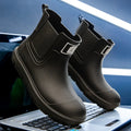 Men's Short-Tube Non-Slip Rain Boots Fashionable Low-Top Water Shoes, Pvc One-Time Molded Rain Boots, Pastoral Labor Waterproof