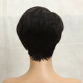 Clearance Sales Glueless Straight Pixie Cut Human Hair Wig Short Wig Right Part Lace Wigs Natural For Women 100% Human Black Wig