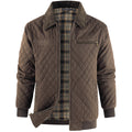US size men's zipper pure cotton duck canvas quilted coat - Detroit thick and warm flannel jacket