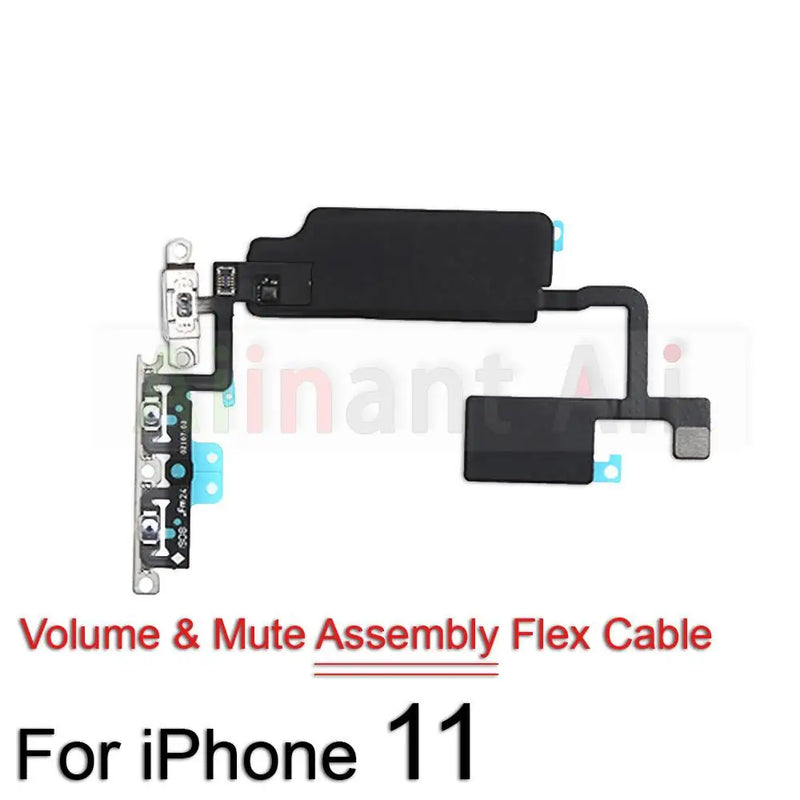 AiinAnt Power / Volume Buttons Mute Wireless Charging FlashLight Power Flex Cable For iPhone 11 Pro Max Repair Phone Parts