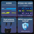 Fenvi WiFi 6 AX900 Dual Band 2in1 USB Bluetooth 5.3/5.4 Network Wireless Wlan Adapter 2.4G&5GHz Win10/11 - Visuel 2 | SAMAG