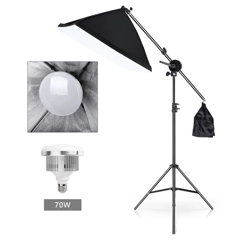 Photo Studio Kit Tripod Light Stand Cross Arm With Weight Bag Photo Studio Accessories Extension Rod 53 -133CM Backdrop Stand