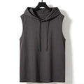 New sleeveless vest top for men with a casual temperament, trendy and lazy men's youth, trendy and trendy hooded (non removable)