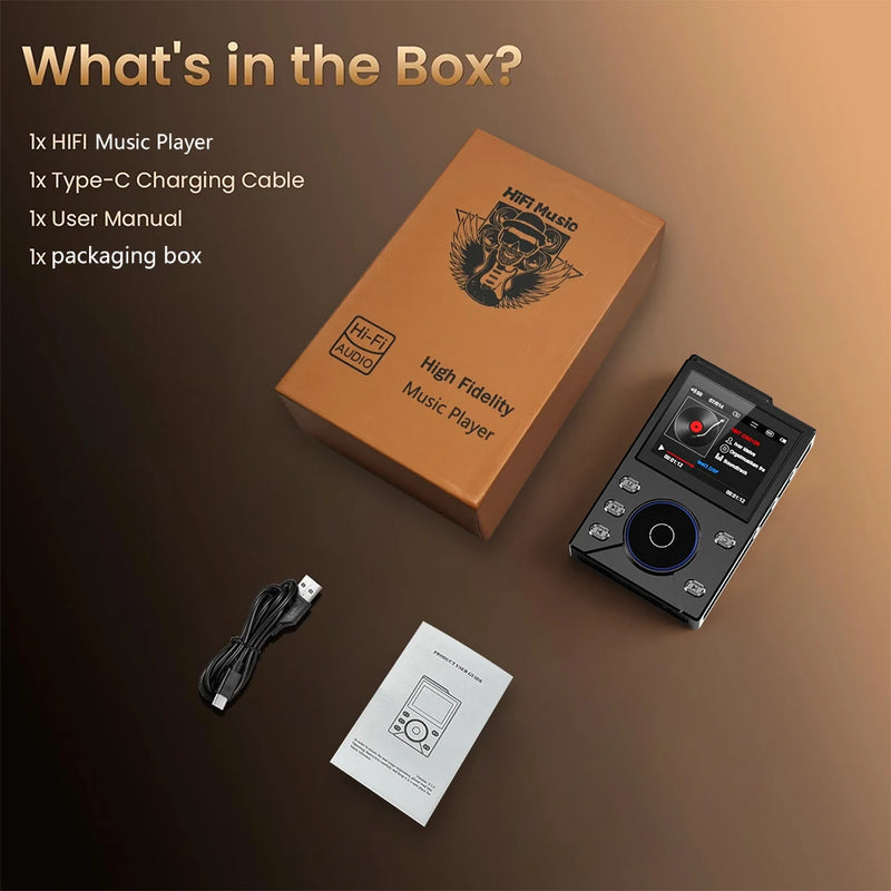 2.4 Inch LCD Screen HiFi MP3 Player Portable Digital Audio Walkman High‑Fidelity Music Player for Travel Commute Camping