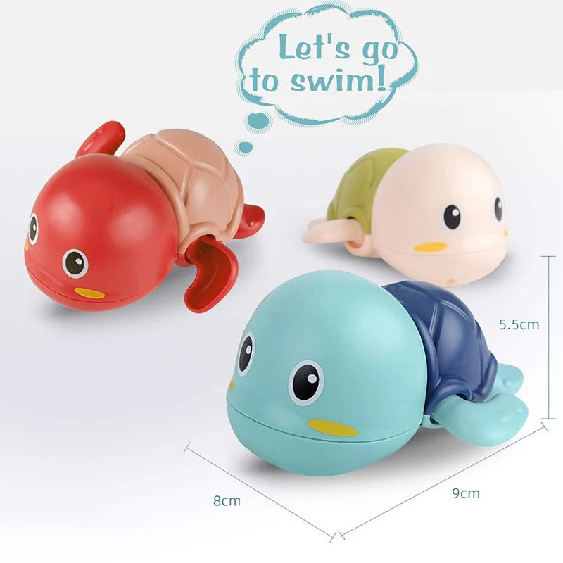 3 Pack Bath Toys Cute Swimming Turtle Bath Toys Animal Floating Wind Up Bathtub Preschool Toddler New Born Infant Water Pool Toy