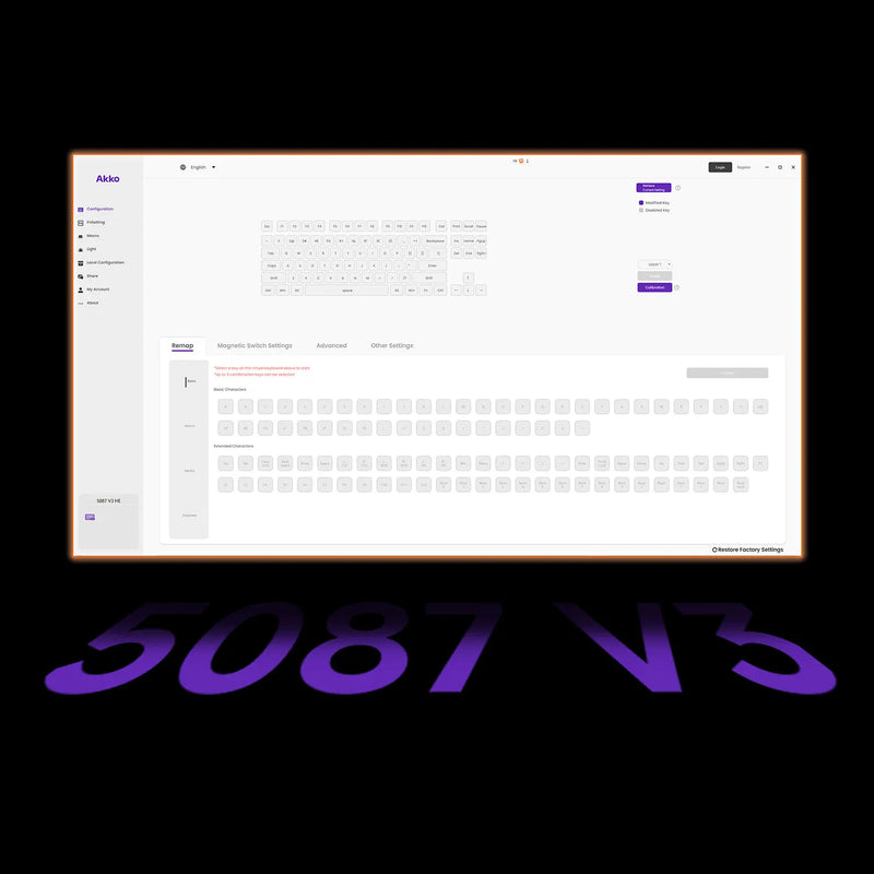 Akko 5087 V3 HE Magnetic Switch Keyboard 80% TKL US Layout Rapid Trigger 0.005mm 8K Type-C Wired Custom Gaming Keyboard Gasket