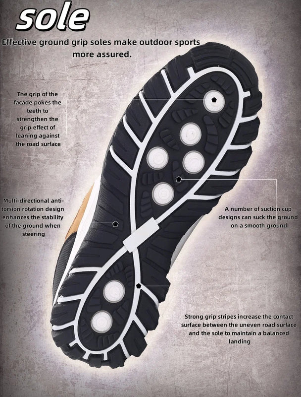 High-Quality Sports Shoes Men's Casual Shoes, Waterproof And Lightweight, Suitable For Outdoor Hiking, Mountaineering, City Work