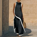 2026 New European American Women's Two-Piece Set: Solid Sleeveless Blouse with High Waist Pants, Elegant Casual Matching Outfit
