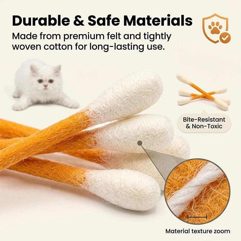 Cotton Swabs Cat Toys with Catnip Kitten Chew Sticks for Indoor Boredom Durable Dental Teething Ropes cat Lover Gift Accessories