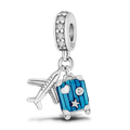 925 Sterling Silver Ocean Theme Charm Beads For Women Blue Wave Dolphin Seashell Compatible Summer Beach Vacation Jewelry
