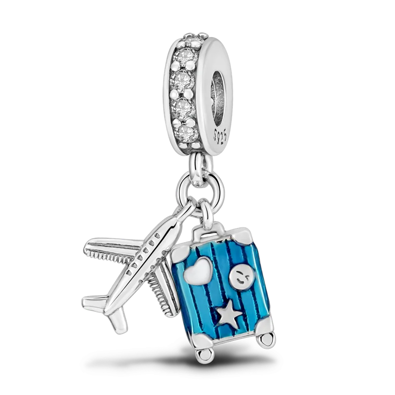 925 Sterling Silver Ocean Theme Charm Beads For Women Blue Wave Dolphin Seashell Compatible Summer Beach Vacation Jewelry