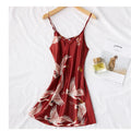 Sexy Nightwear Gown Set Women Pyjama V-Neck Pajamas Silky | SAMAG