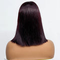 250% Density Bob Straight Human Hair 2X6 Transparent Lace Closure Frontal Human Hair Wigs 100% Human Hair Ginger 99J Colored Wig