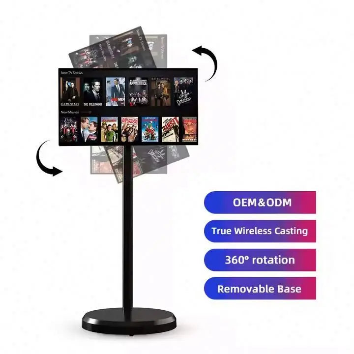 22 Inch Smart TV Ultra HD Mini LED Touch Screen with 1200W Camera Android 13 WiFi Portable Table TV for Kitchen Office Home