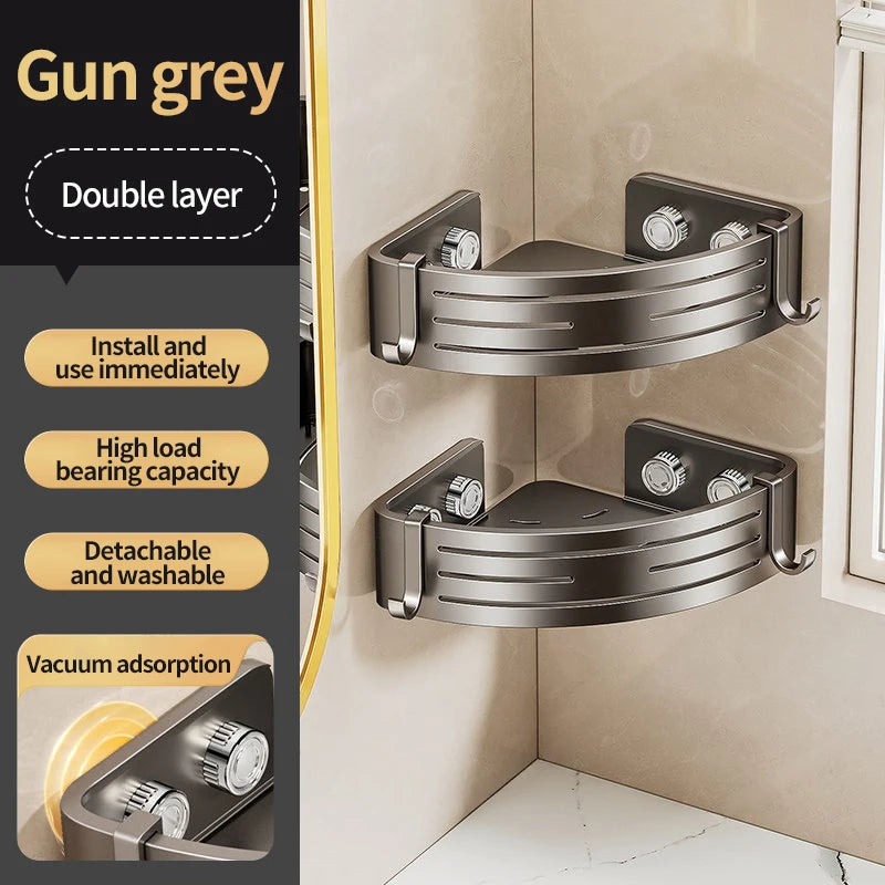 Tick on Suction Cup No - Drill Bathroom Corner Shelf for Shampoo Tissue Storage - View 7 | SAMAG