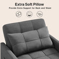 Convertible Sleeper Sofa Bed 3-in-1 Adjustable Linen Fabric Small Space Grey Customized